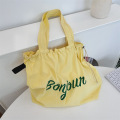 Recycle Drawstring Cotton Bag With Custom Logo Printed