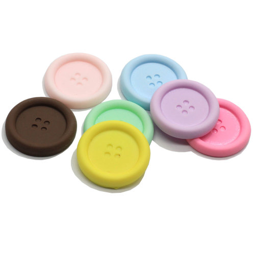 Factory New Arrive Pastel Color Resin Flatback Button Cabochons 15MM 24MM Round Shape 4pcs NO Through Holes Buttons Jewelry DIY