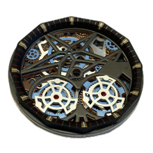 Rodas de fiação personalizadas no mostrador de relógio