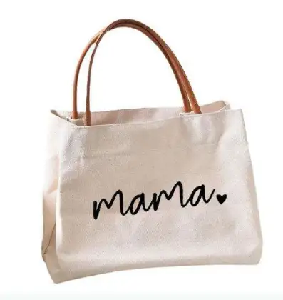 Canvas "Mama" Tote Bag Stylish Versatile Everyday Bag