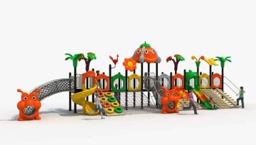 kids plastic structure with climbing tunnel