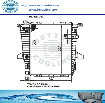 Radiator untuk Ford Ranger 95-97