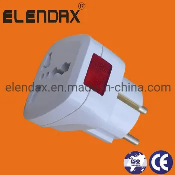 2 Pin Plug Universal Adaptor with Light