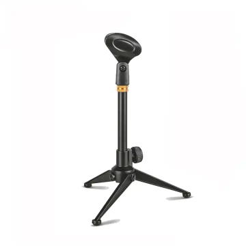 Height Adjustable Metal Round Base GPUB LKT-060 Desktop Mic Stand for Wireless Live Broadcast & Conference