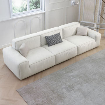 Cream wind technology cloth sofa small apartment