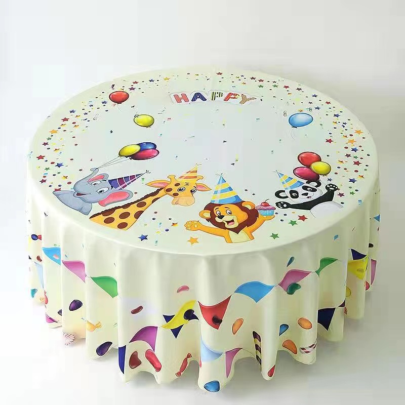 Disney printed table cloth round birthday decorations