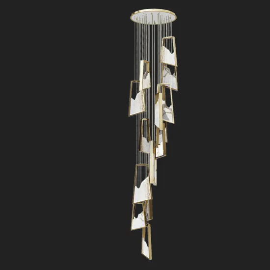 Luxury Postmodern Hotel Office LED Marble Chandelier