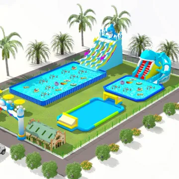 Outdoor Amusement Park Water Slide Splash Inflatable Water Play Equipment water park slide