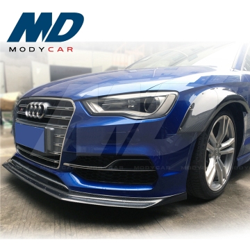 Black Sails Spoiler à lèvres avant en fibre de carbone pour 2013-2016 Audi A3 S-Line S3