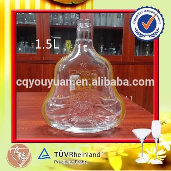 calabash shape high end brandy xo 1.5 liter glass bottle