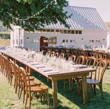Solid Wood Folding Tables for Industrial Indoor/Outdoor Dining, Hotel, Wedding, and Events