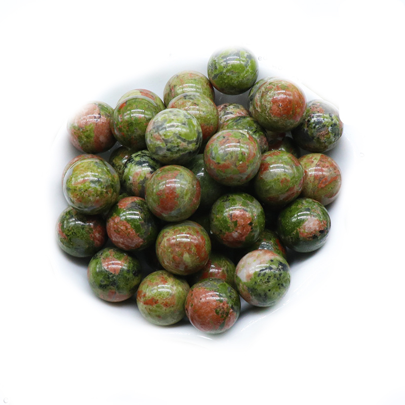 Boules de 10 mm Unakite guérison sphères de cristal énergie décoration de décoration et métaphysique