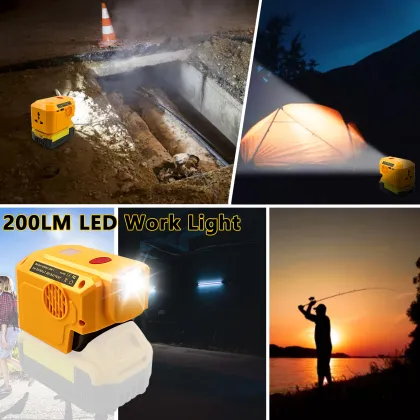 Portable 18V Li-ion Battery Charger and 200W Inverter for Dewalt Products