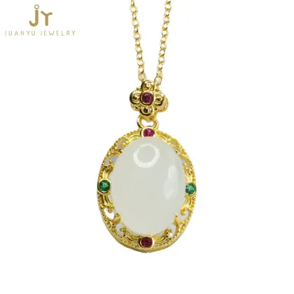Wholesale High Quality Hetian Jade and Stainless Steel Pendants for Fengshui Decor