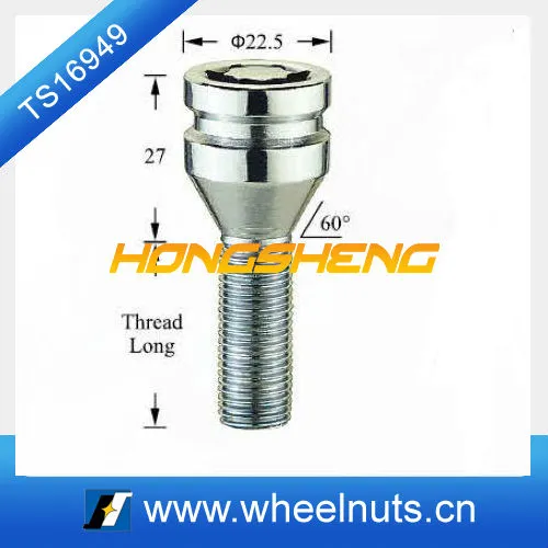 cone seat car wheel lock bolts