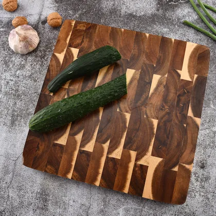 Acacia Wood Square End-Grain Cutting Board