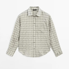 Women's urban versatile workplace commuting style hanging plaid shirt