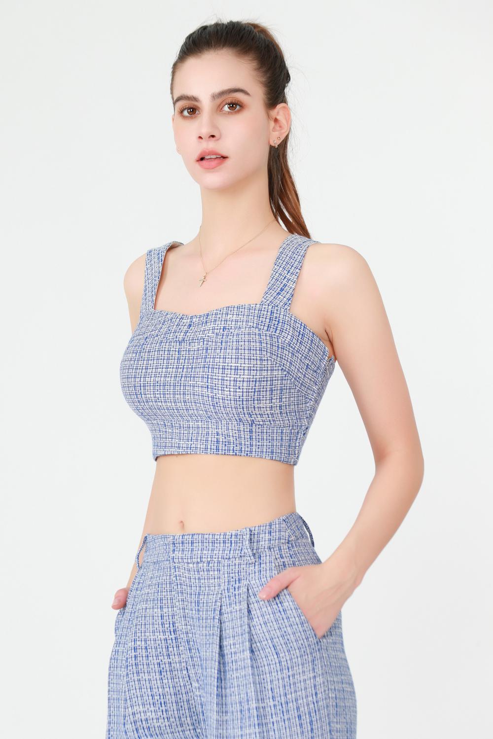 Slim-fit bijgesneden tanktop