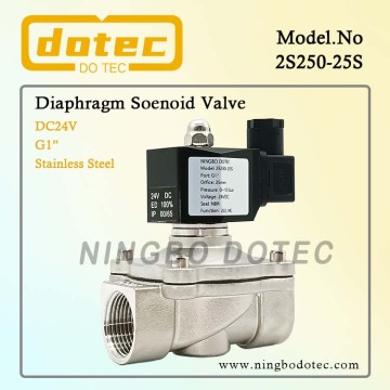 2S250-25S 1'' Normally Closed Water Stainless Steel Solenoid Valve 24VDC 24VAC