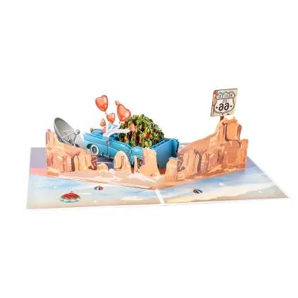 3D Happy Anniversary Car Greeting Card