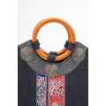 Yi-Stil İşlemeli Denim Tote Çanta