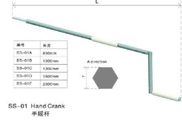 manual tubular motor with hand crank