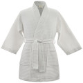 Cotton Breathable White Hotel Kimono Collar Waffle Bathrobe