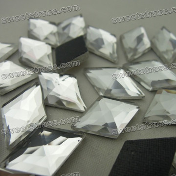 Wholesale hotfix crystal flat back Rhinestone Multi facet Diamond Shape
