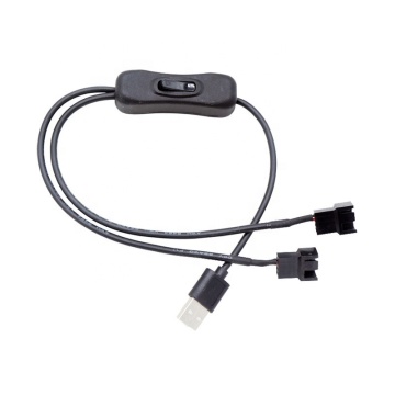 สายเคเบิลสวิตช์ 4pin: พัดลมคอมพิวเตอร์ที่ควบคุมด้วย USB พร้อมสวิตช์หนึ่ง/สองสวิตช์ - สายรัดสายอิเล็กทรอนิกส์ 3C