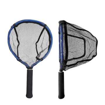 Portable Rubber Coated Mesh Landing Net with EVA Handle and Aluminum Alloy Pole for Fly Fishing Tackle