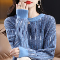 Autumn and winter full wool knitted pullover