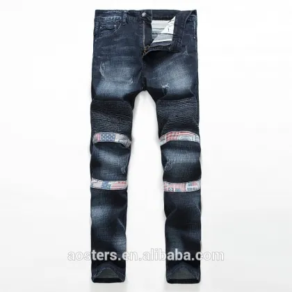customization young straight jeans fold men jeans trousers negotiate pirce