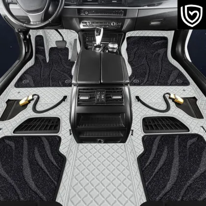 Full leather breathable car floor mats