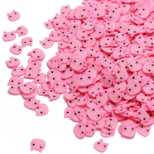 Mini cochons roses mignons en forme d&#39;argile polymère pour Nail Arts décor Cabochon embellissements ornements artisanaux faits à la main