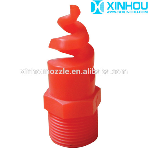 Plastic industrial cleaning spiral jet non clogging water spray nozzle
