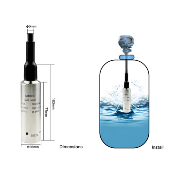 Submersible stainless steel 316 tank water level sensor