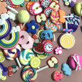 Mix Design Kawaii Spiral Fruit Popsicle  Macaroon Fruit Polymer Clay Cabochons Flatback For DIY Phone Decoration