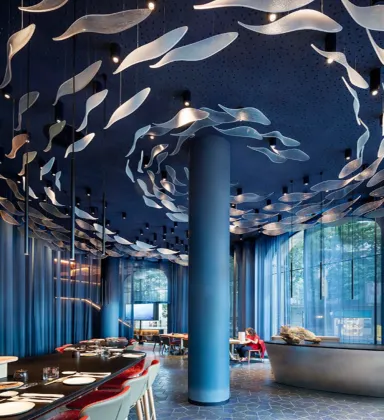 Professional Custom Hotel Large Glass Chandelier - Fish-Shaped Glass Chandelier