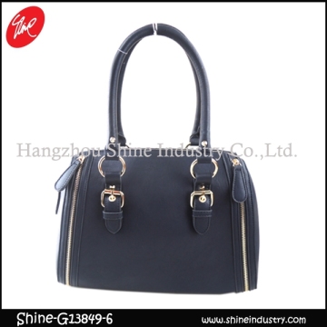 punching fashion women handbag/pu small rings ladies bag/cool design duffel bag