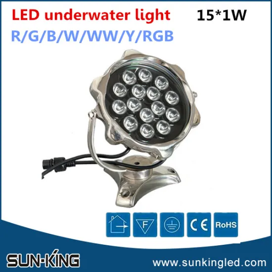 Best quality energy saving IP68 underwater led swimming pool lights 15W led underwater lamp