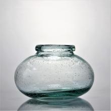 Bubble Design Recycled Glass Vase With Rolling Rim