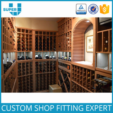 Wholesale Retail Chain Store Display Wall Mounted Wine Rack Wood