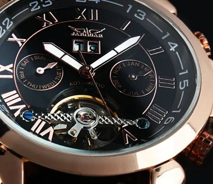 Black Dial Week Tourbillon Automatic Watch For Precision Time