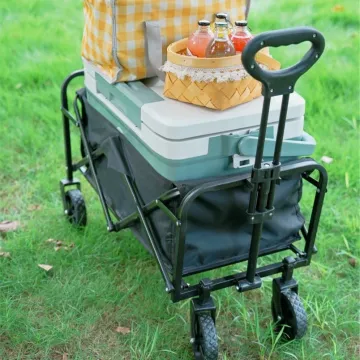 Outdoor Folding Utility Wagon Cart Collapsible Bracket Adjustable Trolley for Camping