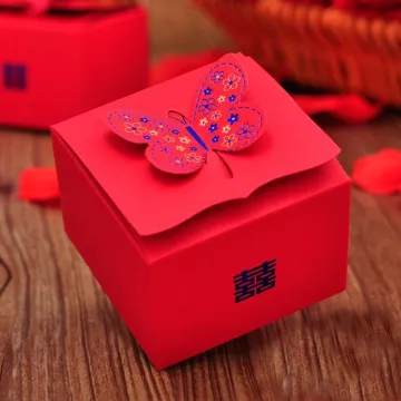 Chinese Style Red Wedding Celebration Candy Box