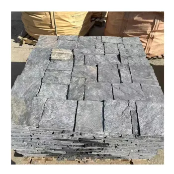 Exterior Black Quartzite Culture Stone Veneer Wall Cladding Panels