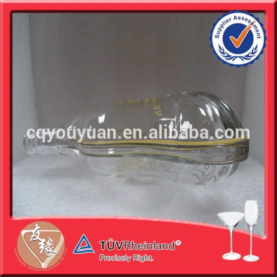 Flat Shape Lead Free Glass Bottles Made in China Wine Bottle 1500ML Large Brandy Glass Bottle