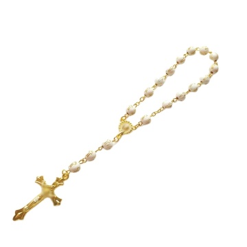 Stile hip hop fatto a mano da 8 mm in perle acrilico in perle all'uncinetto di rosario braccialette di bracciale