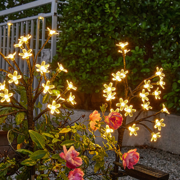Solar Cherry Blossom Shape Branch Lights - LED Courtyard and Outdoor Garden Decorations