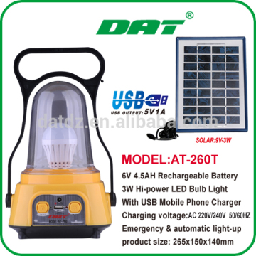 AT-260T high power solar emergency lighting with mobile charger